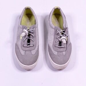 Keds Sneaker Shoes Size 8.5 Gray Lock Laces Comfort Walking